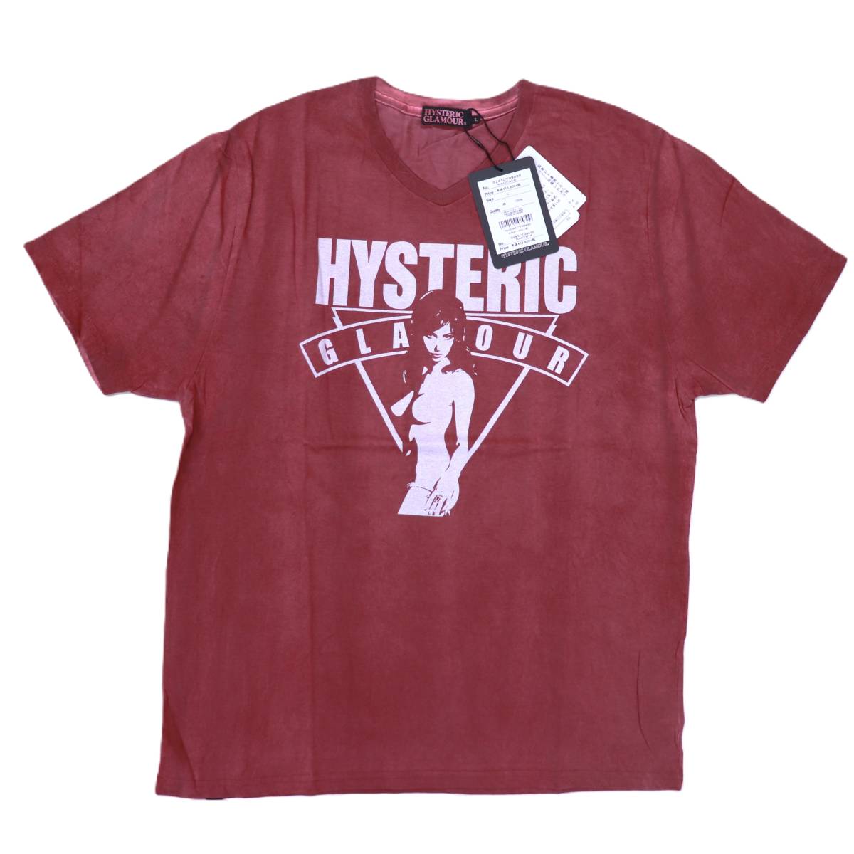 【未使用】 HYSTERIC GLAMOUR Tシャツ L コットン RED 0241CT09_画像1