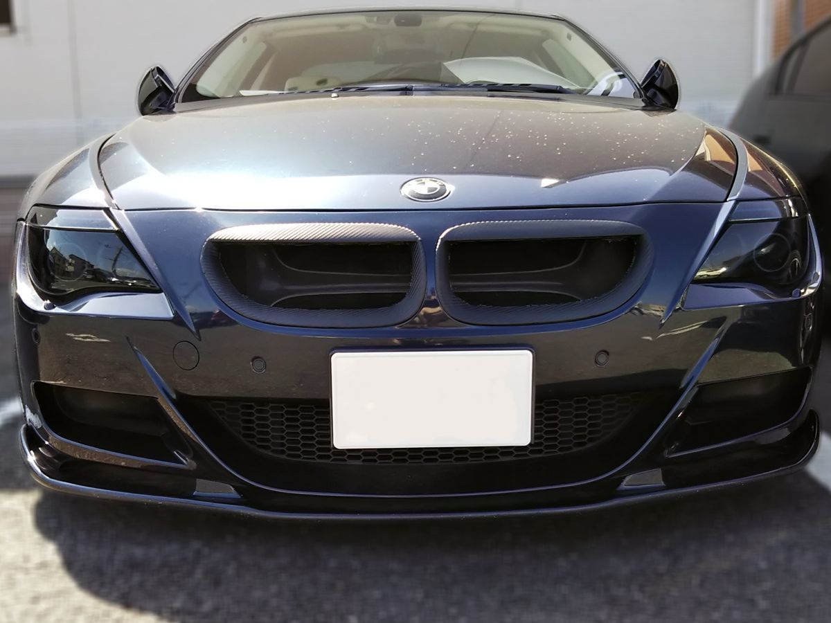 Tint+カット済み BMW 6シリーズ E63/E64 前期/後期 ヘッドライト スモークフィルム (Type1：フルスモークタイプ)_画像4