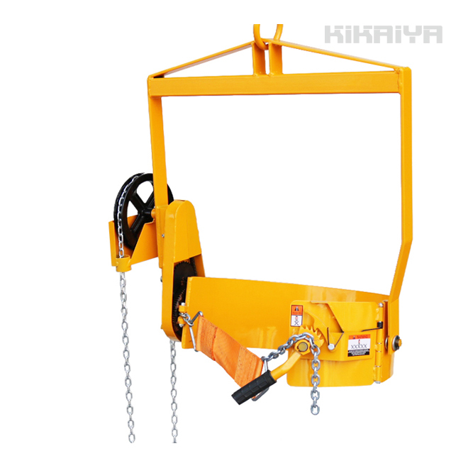 ドラム缶反転吊り具 ドラムチルト ドラム反転ハンガー ギヤ付(個人様は営業所止め) KIKAIYA