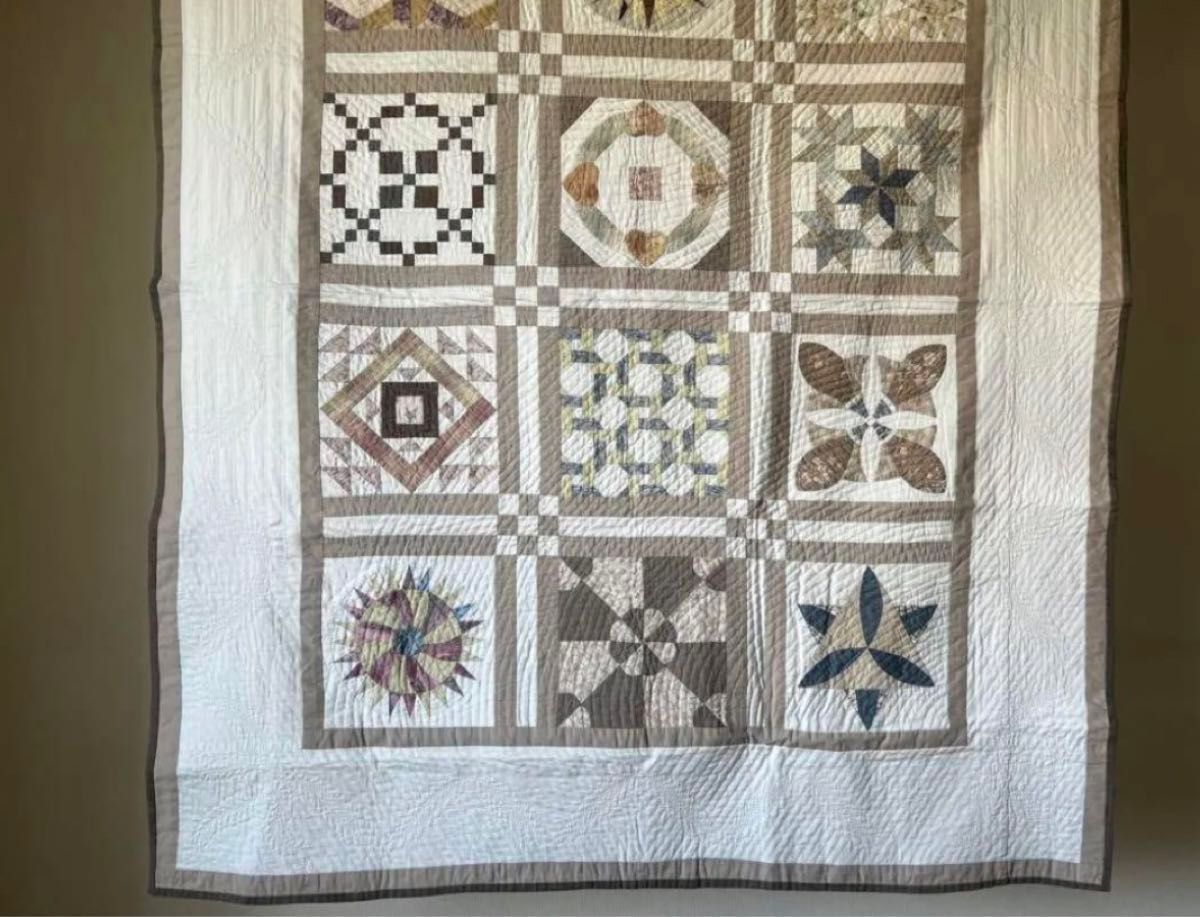 サンプラーキルト パッチワークキルト Quilt 一点もの 鷲沢玲子 服部まゆみ ハンドメイド タペストリー パッチワーク キルト