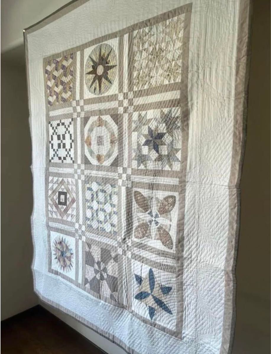 サンプラーキルト パッチワークキルト Quilt 一点もの 鷲沢玲子 服部まゆみ ハンドメイド タペストリー パッチワーク キルト