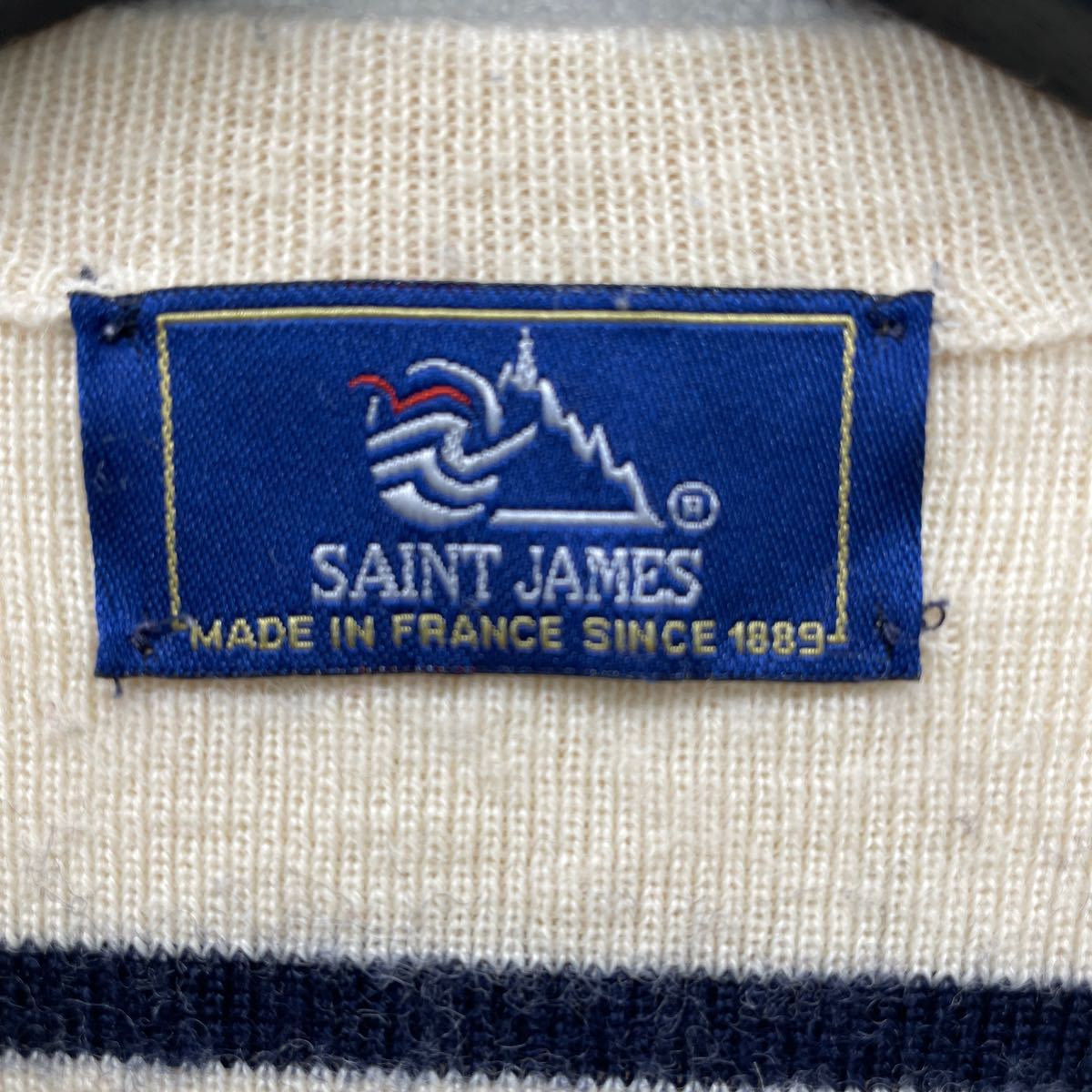SAINT JAMES ウールセーター セントジェームス ウールバスクシャツ MADE IN FRANCE ボーダー マリン_画像8