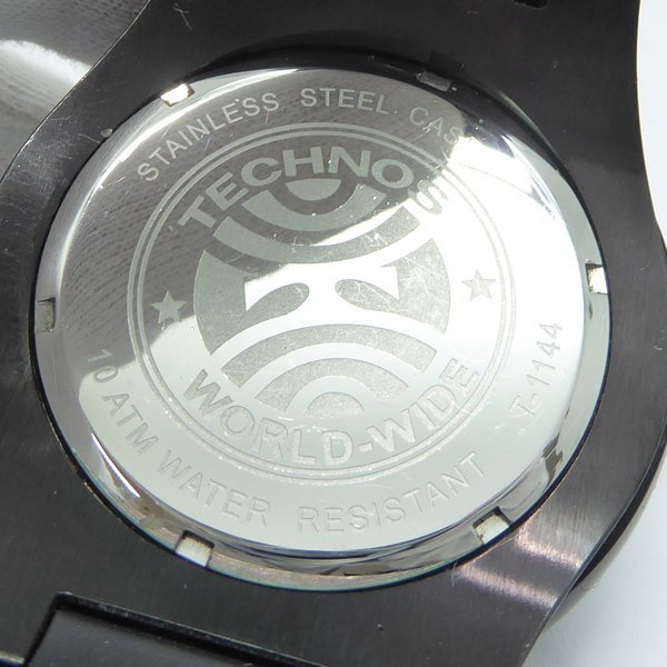 1円～ TECHNOS テクノス T-1144 ダイバー メンズ ウォッチ クォーツ SS＋ラバーベルト ◆送料600円(近畿)～◆～2/5(月)終了 質屋-9284_画像7