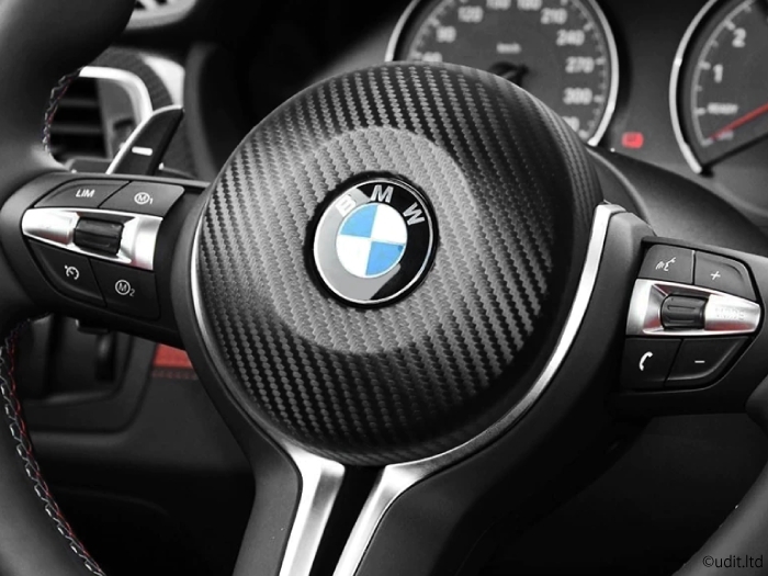 BMW用 F30系 カーボン ステアリング パネル ホーン カバー F20F21F45F46F31F32F34F36F10F06F12F87F80F82 ハンドル トリム フレーム_取付イメージです。