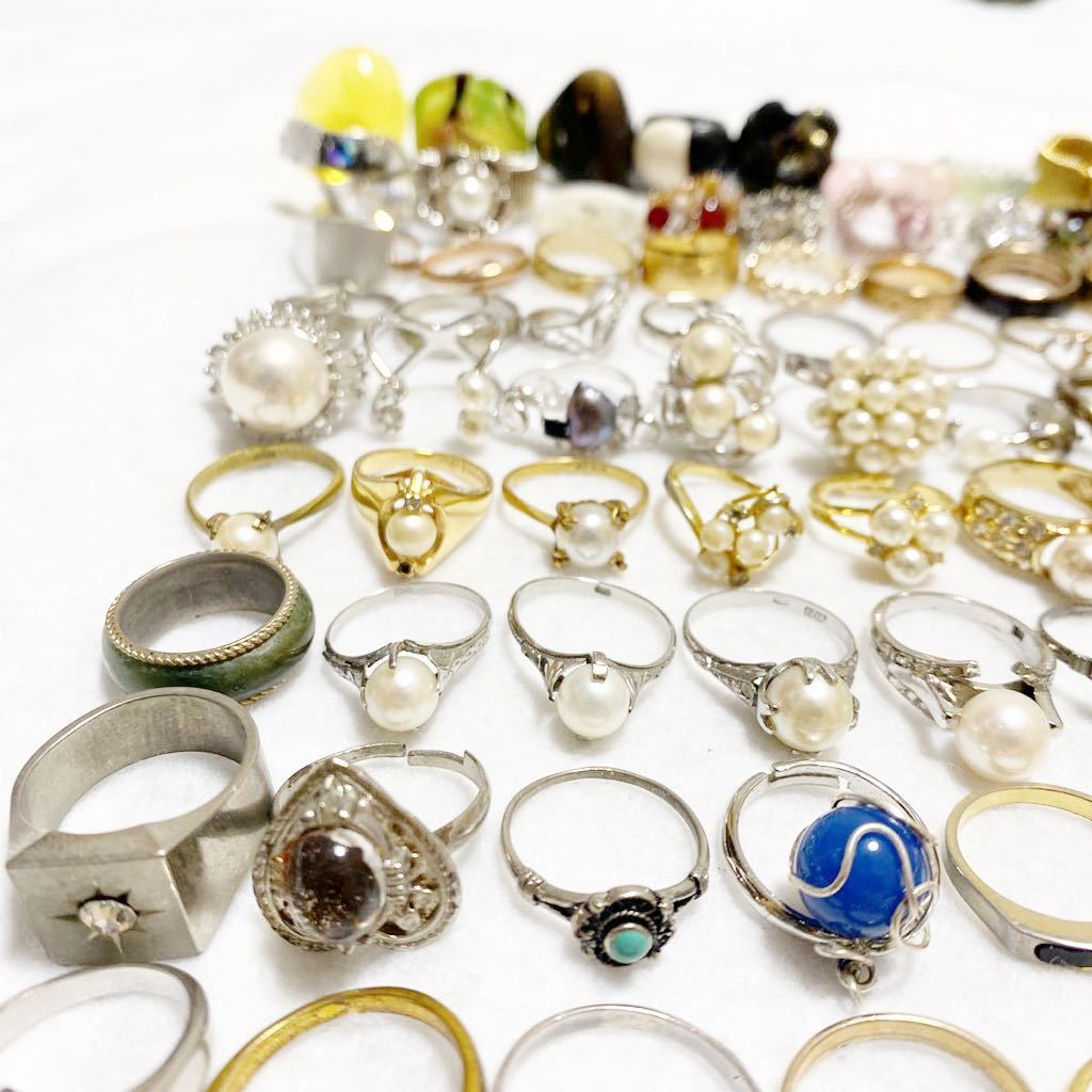 指輪 おまとめ セット リング ring シルバー ゴールド アクセサリー 真珠 天然石 パール カラーストーン jewelry accessory 宝石 silver_画像5