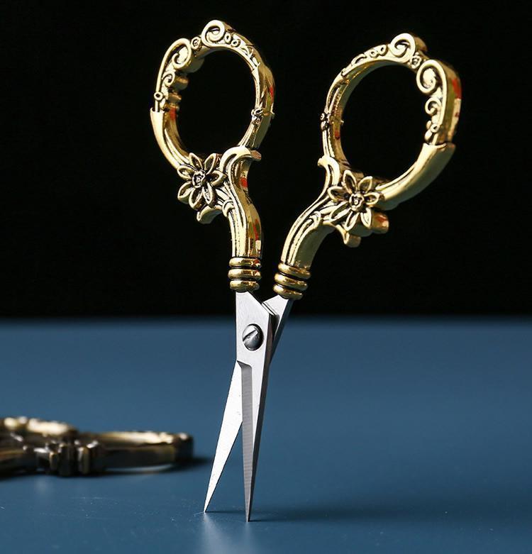  античный зажим обрыв пряжи .basami оборудование орнамент . рукоделие ножницы шитье высокое качество античный Gold 