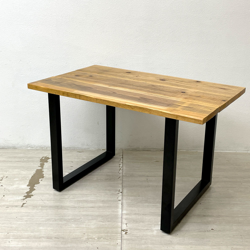 ● かなでもの KANADEMONO ザ・テーブル THE TABLE デスク 杉無垢材 スクエアレッグ ブラック 幅115×奥行69cm ヴィンテージスタイル