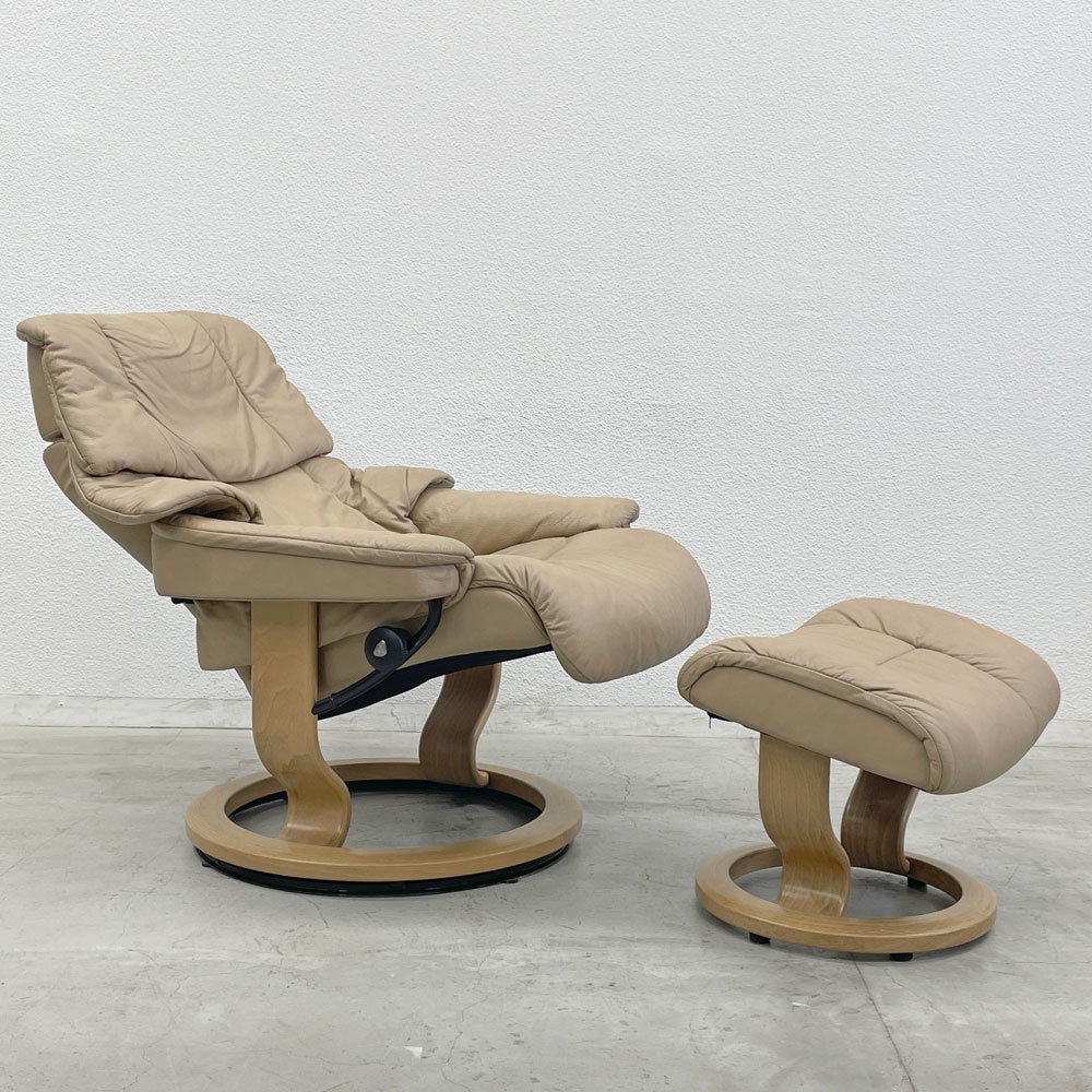 〓 エコーネス EKORNES ストレスレスチェア Stressless レノ RENO リクライニングチェア オットマンセット_画像1