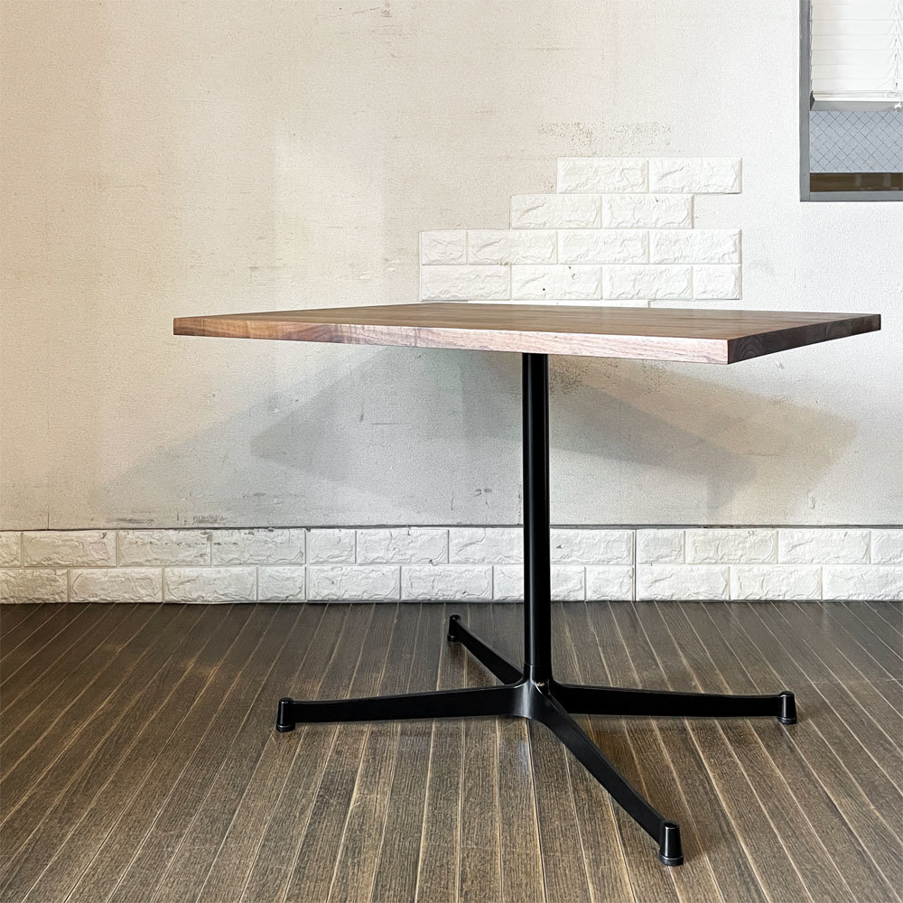 ◎ グリニッチ greeniche カフェテーブル Cafe Table 900×700 ウォールナット材 Xレッグ ブラック 北欧スタイル 定価￥78,000-