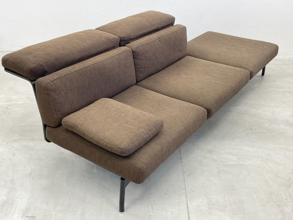 〓 カッシーナ Cassina 288 スレッド ソファ Sled sofa 可変式ハイバック テーブルシェルフ付 ロドルフォ・ドルドーニ 廃盤_画像3