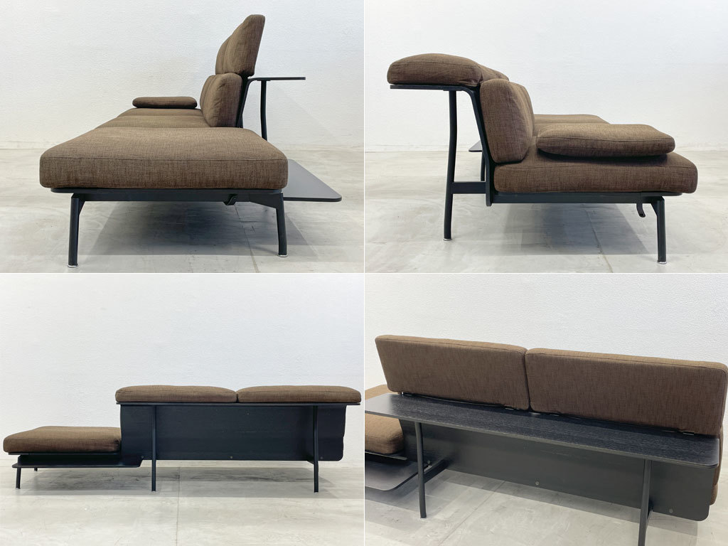 〓 カッシーナ Cassina 288 スレッド ソファ Sled sofa 可変式ハイバック テーブルシェルフ付 ロドルフォ・ドルドーニ 廃盤_画像4