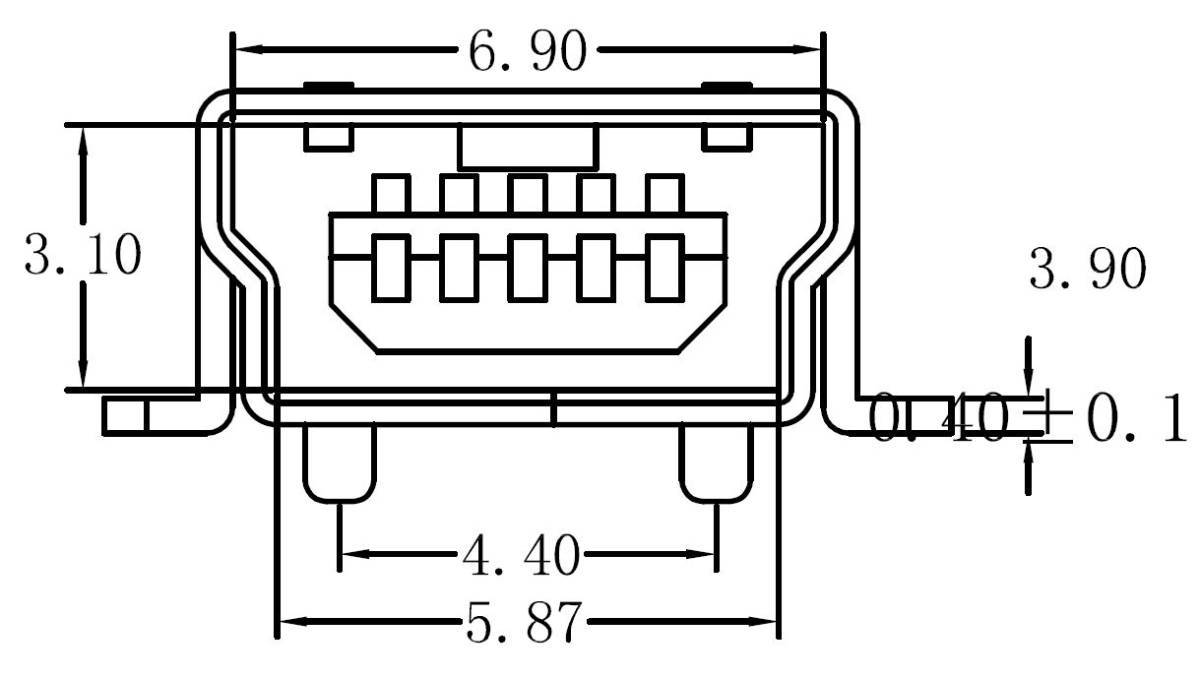  postage 84 jpy ~ Mini USB connector basis board installation for female surface implementation MiniUSB Mini B repair exchange MiniB Mini-B SMD SMT electron parts 