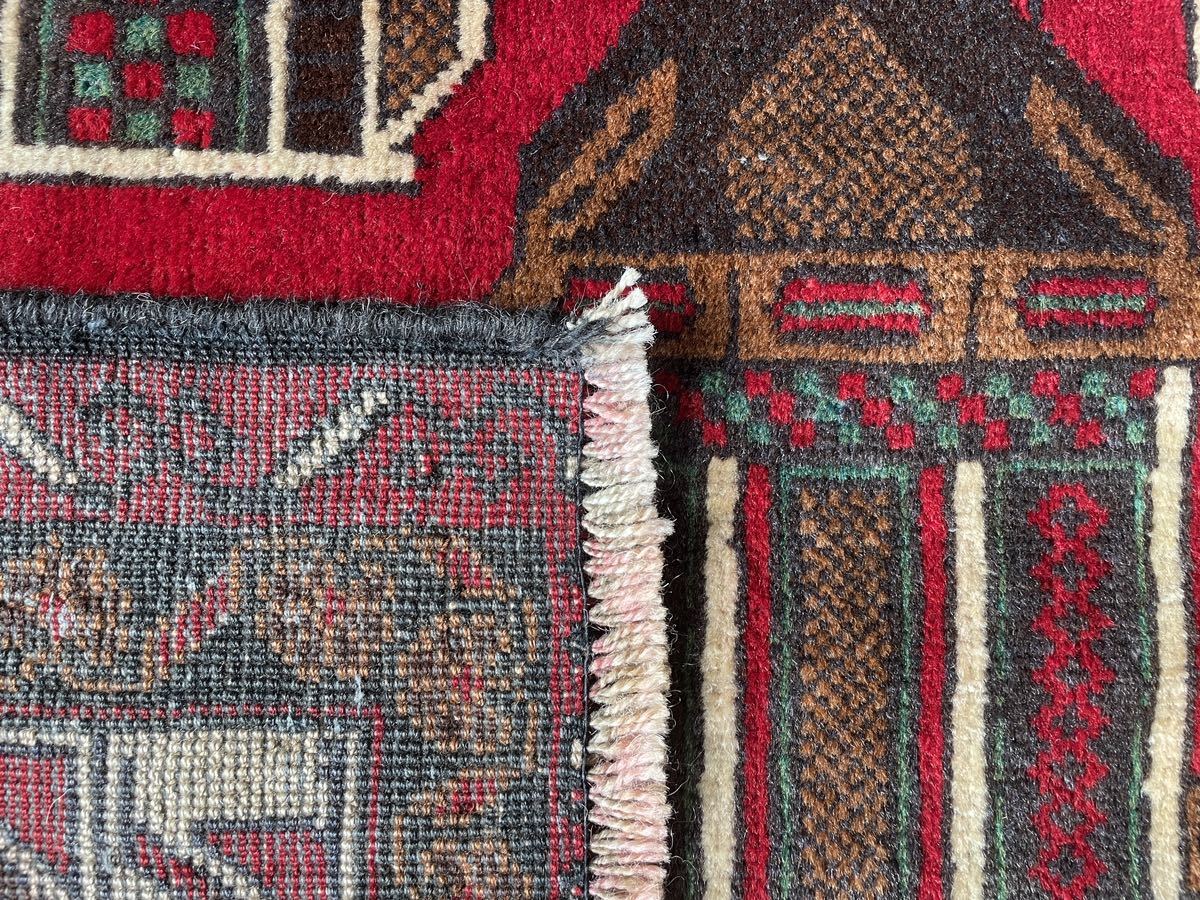 ￥58,000→￥32,000 スペシャル価格 189×113cm 手織り 絨毯 カーペット ヴィンテージ ラグ ペルシャ絨毯 アウトレット_画像6
