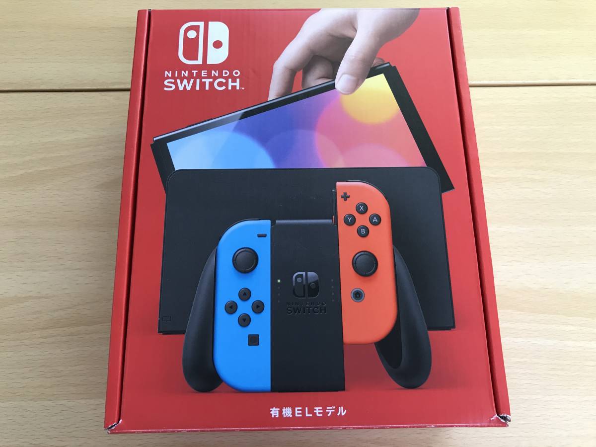 070 (28-42) 1円スタート Nintendo Switch ニンテンドー スイッチ 本体 有機ELモデル ネオンブルー・レッド 動作確認/初期化済み_画像1