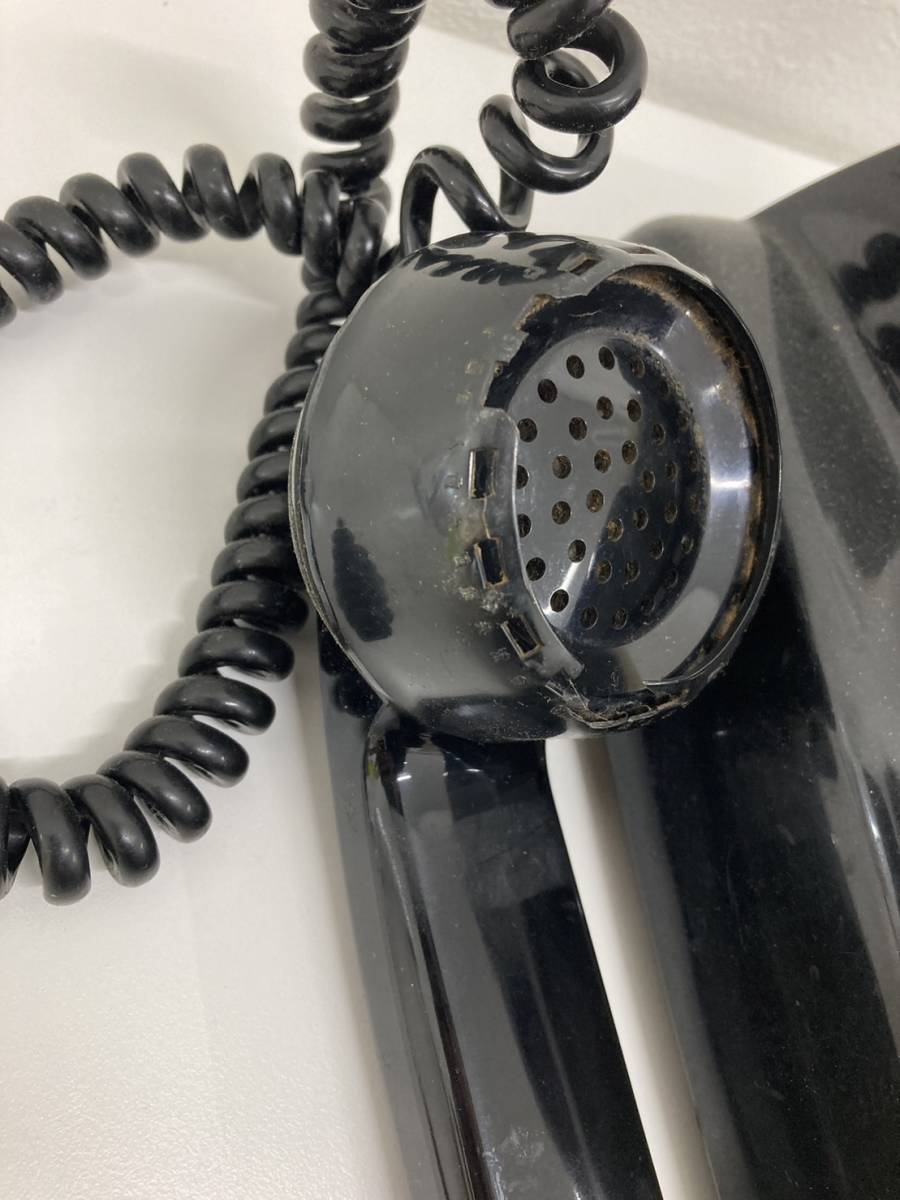 [ Junk ] Japan electro- confidence telephone . company black telephone dial type telephone machine 600-A2 telephone machine retro antique present condition goods 