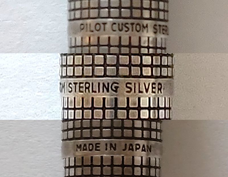 ★美品★ パイロット スターリングシルバー(インク３本付) ペン先 18K-750 H1277 筆記確認 [PILOT STERLING SILVER/アンティーク/レトロ]_画像6