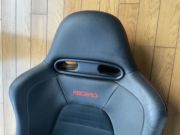 CT9A ランエボ 9MR 純正 RECARO レカロ セミバケット シート 運転席 RH 赤ステッチ ハーフレザー 三菱 ランサーエボリューション CT9W 流用_画像3