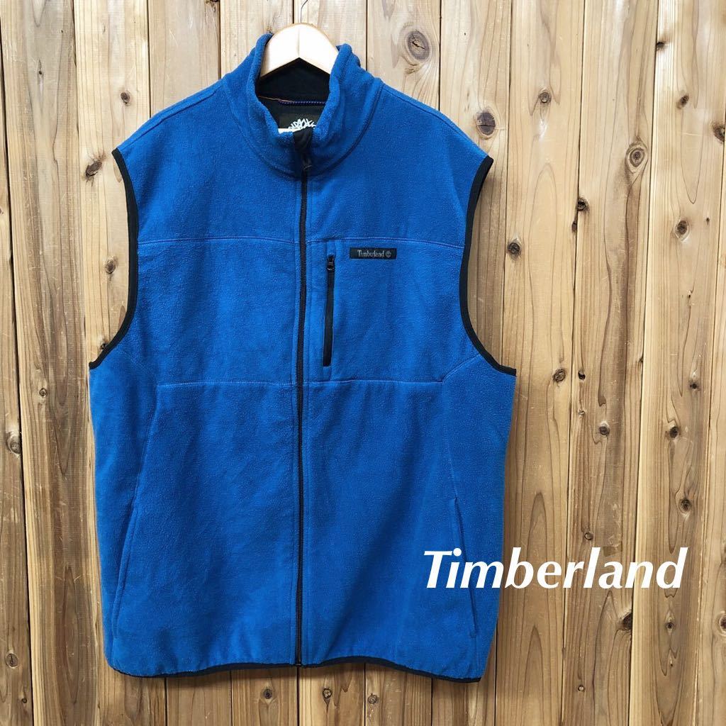 Timberland /ティンバーランド /メンズL フリースベスト ジャケット ジップアップ ブルー アメカジ USA古着_画像1