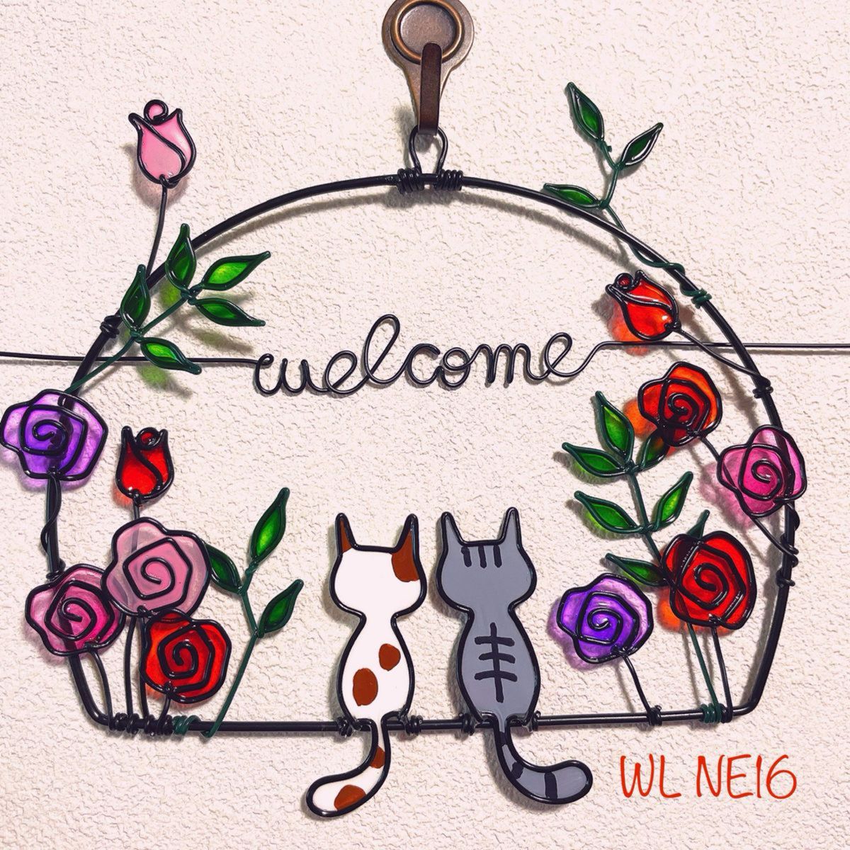 再販【WL NE16 ネコねこ猫】ディップアート　ワイヤークラフト　ワイヤーアート