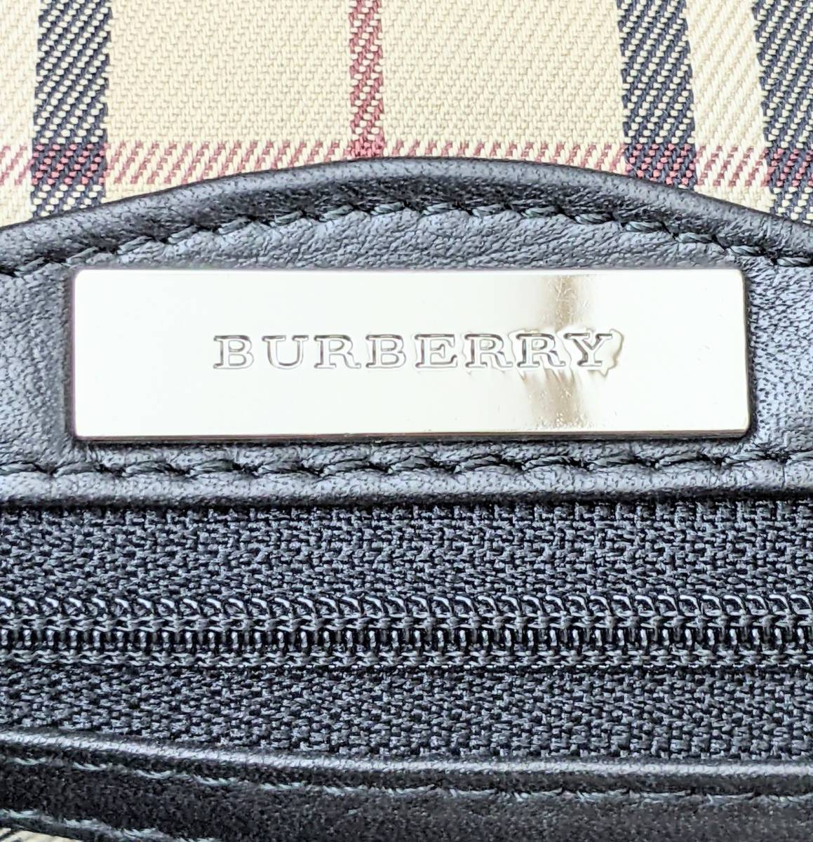 【1513】BURBERRY Burberry バーバリー ノバチェック ショルダーバッグ 斜め掛け ブラック レザー メンズ カバン ブランド ファッション_画像5