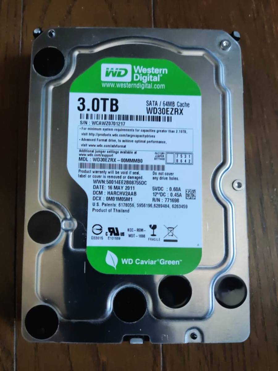 【正常動作品】Western Digital WD25EZRX WD30EZRX SATA 2.5TB 3TB 2個セット 内蔵ハードディスク 3.5インチ 不良セクタなし_画像2