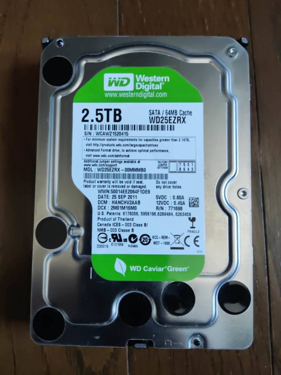 【正常動作品】Western Digital WD25EZRX WD30EZRX SATA 2.5TB 3TB 2個セット 内蔵ハードディスク 3.5インチ 不良セクタなし_画像1