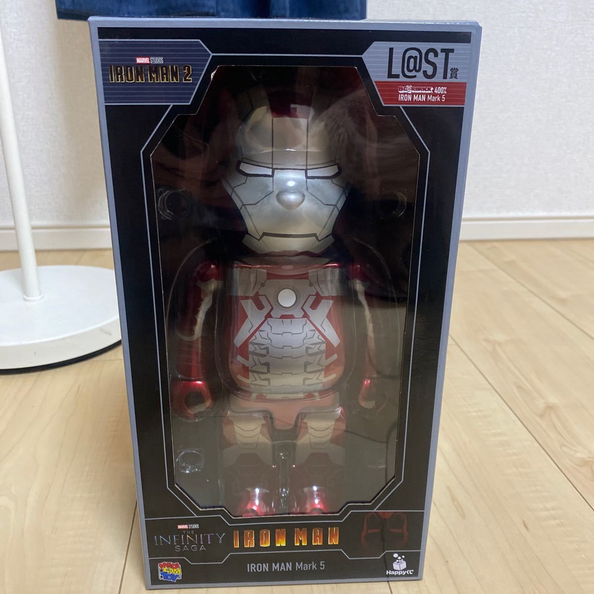 新品 BE@RBRICK Happyくじ Ironman THE INFINITE SAGA アイアンマン ベアボックス賞 ラストワン ベアブリック Marvel マーク5_画像2