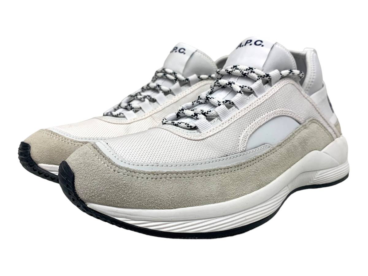 A.P.C. (アーペーセー) ランアラウンド スニーカー Run Around Sneakers PAACT M56084 AAB 42 27cm前後 白 メンズ /036