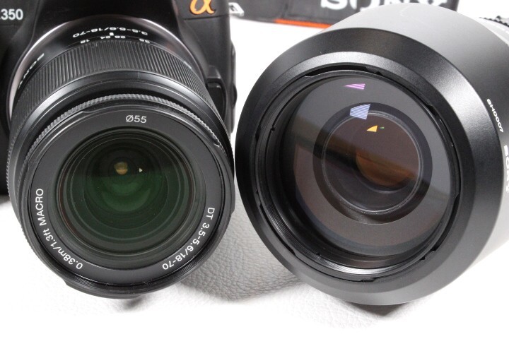 SONY ソニー デジタルカメラ α350 18-70mm 75-300mm ダブルズーム CFカード 付セット_画像9