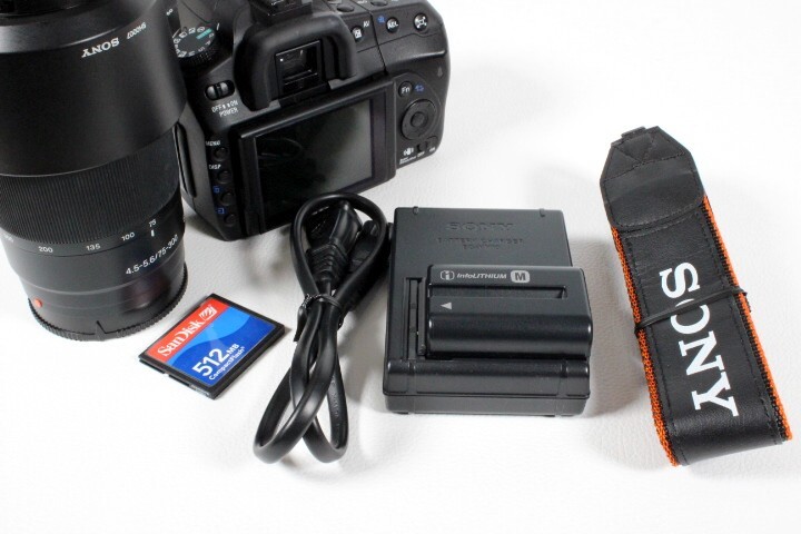 SONY ソニー デジタルカメラ α350 18-70mm 75-300mm ダブルズーム CFカード 付セット_画像10