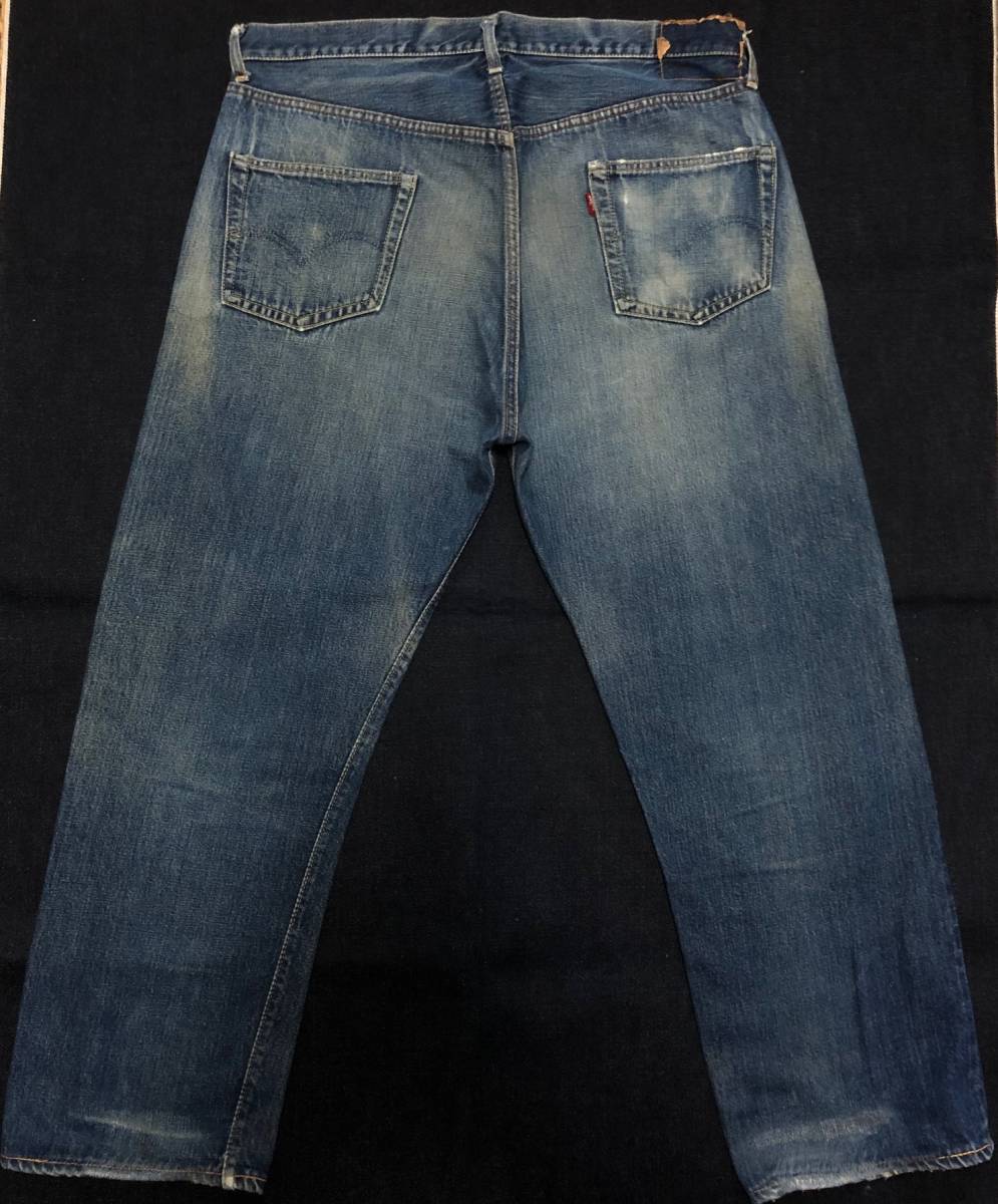 60S LEVIS リーバイス501BIGE Vステッチ 刻印2　実寸約W37インチ！ リペア済み ヴィンテージ [501XX.502.505.606.66_画像7