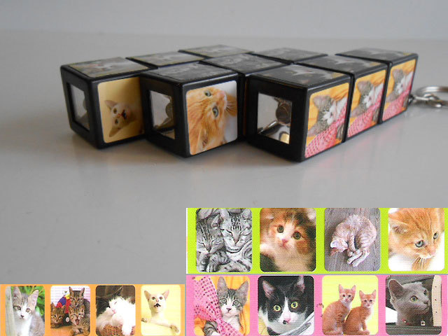 ♯Jwi24IZ猫球ーぶライト全3種ネコ柄キューブパズル型ライトねこ♂株式会社 共同♀200円〓015050_c_画像3
