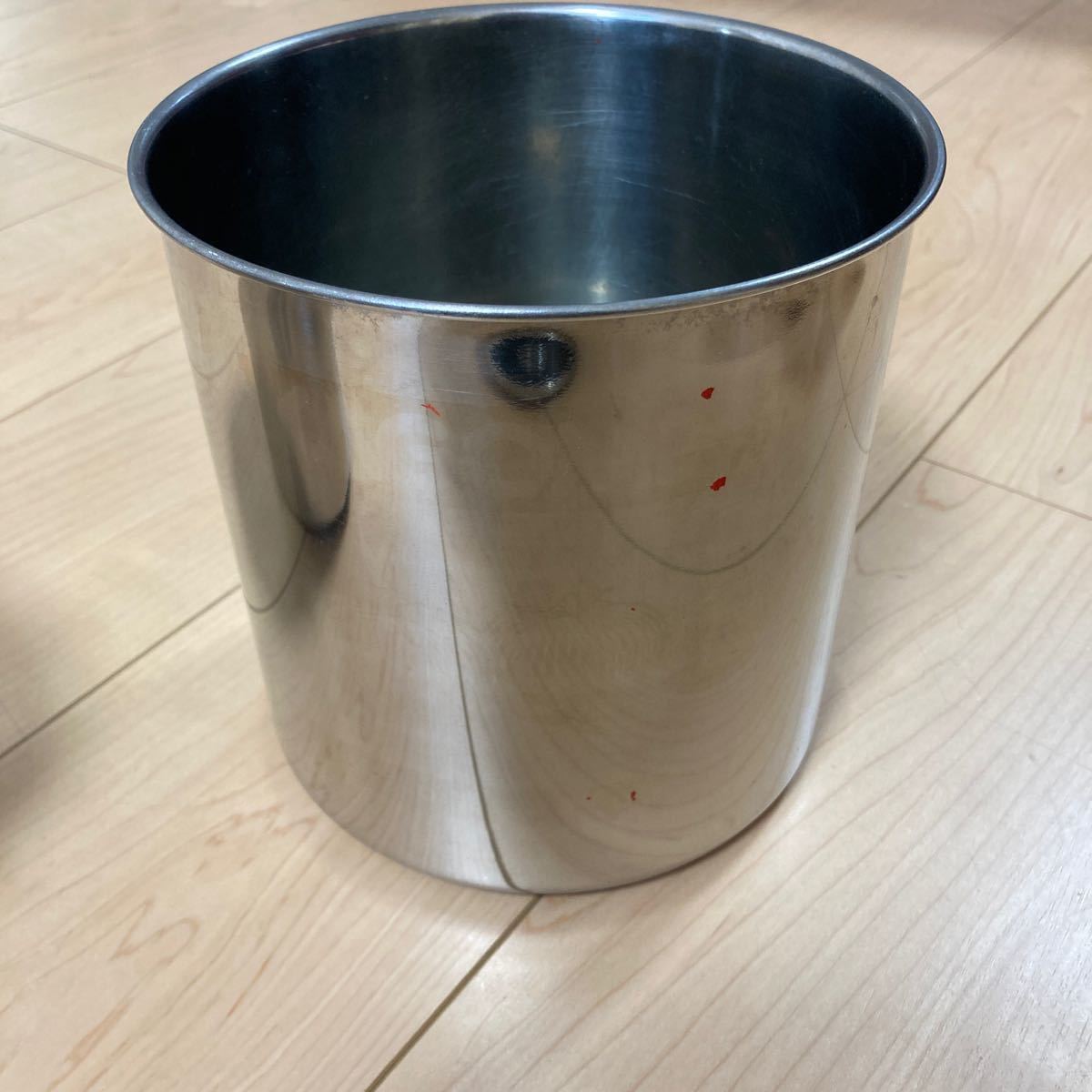 [ secondhand goods ] round deep type kitchen pot / stainless steel pot / stockpot / cookware / business use / cover attaching / 6 piece set 