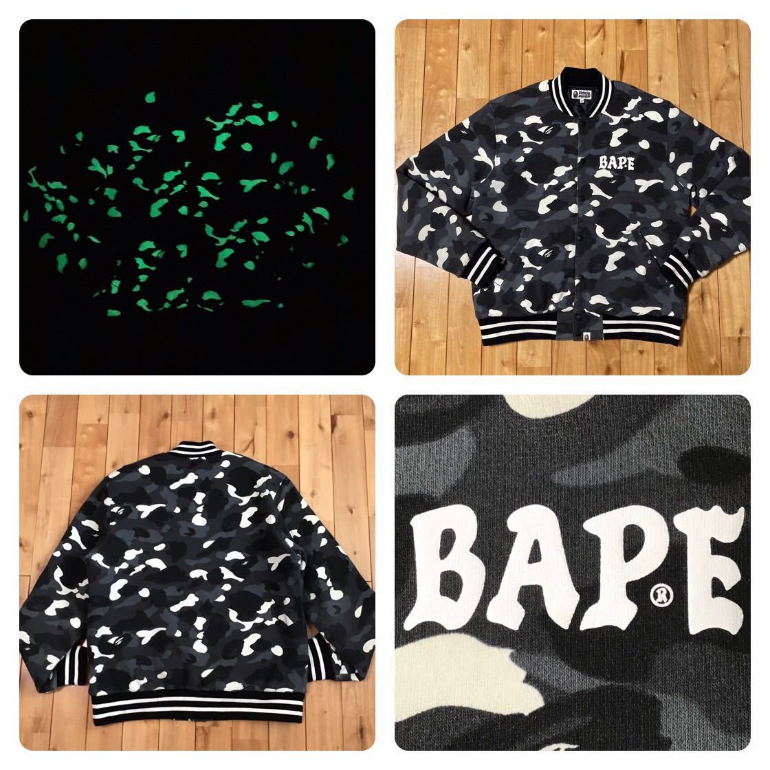 ★蓄光★ XL City camo スウェット スタジャン a bathing ape BAPE sweat varsity jacket エイプ ベイプ アベイシングエイプ i5_画像1