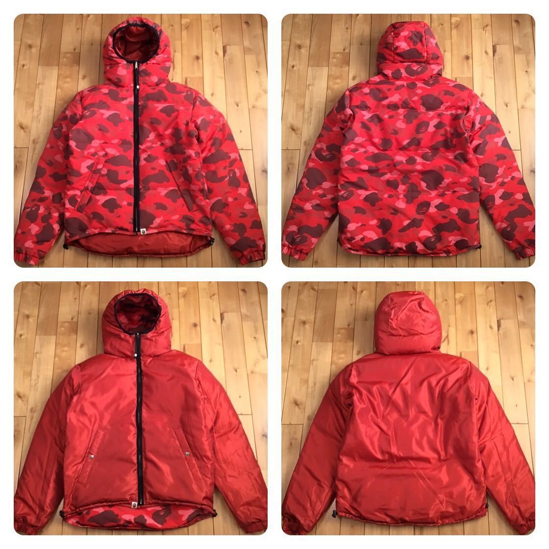 ★リバーシブル★ ダウンジャケット Mサイズ a bathing ape BAPE Pharrell camo zip hoodie Down Jacket エイプ ベイプ パーカー NIGO z185_画像1