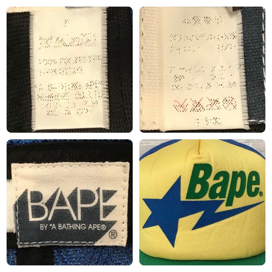 BAPESTA LOGO メッシュ キャップ Blue × green × yellow a bathing ape BAPE sta trucker hat cap エイプ ベイプ NIGO star スター w858_画像8