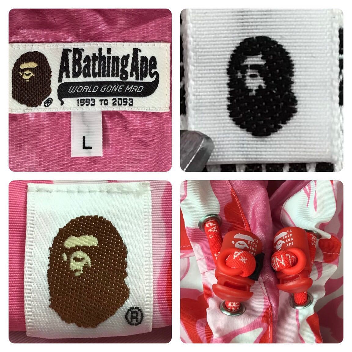 ★美品★ ABC camo pink ナイロン パーカー Lサイズ a bathing ape BAPE hoodie jacket エイプ ベイプ アベイシングエイプ NIGO i869_画像8