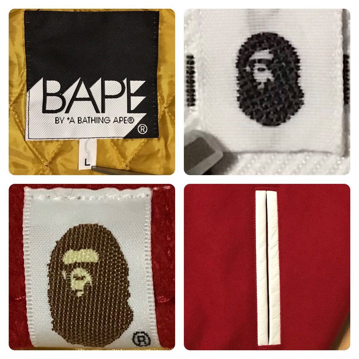 ★NFS限定★ 袖レザー BAPE STA LOGO varsity jacket Lサイズ a bathing ape スタジャン エイプ ベイプ アベイシングエイプ NIGO sa3608_画像8