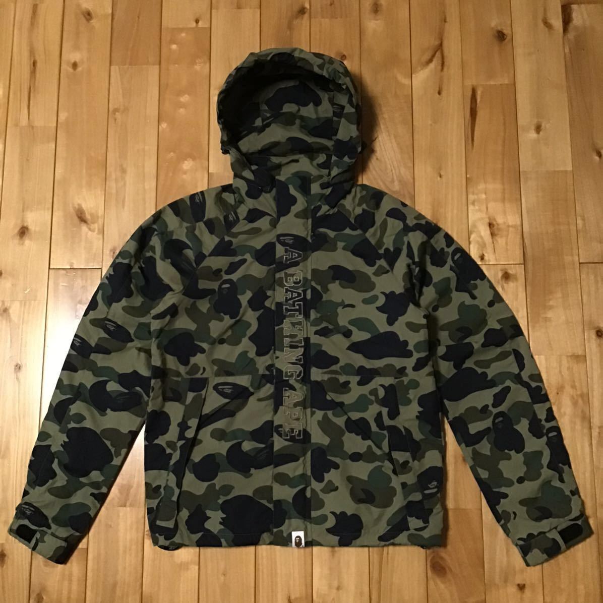 1st camo green hoodie jacket Sサイズ a bathing ape BAPE エイプ ベイプ アベイシングエイプ パーカー ジャケット 迷彩 NIGO w45_画像1