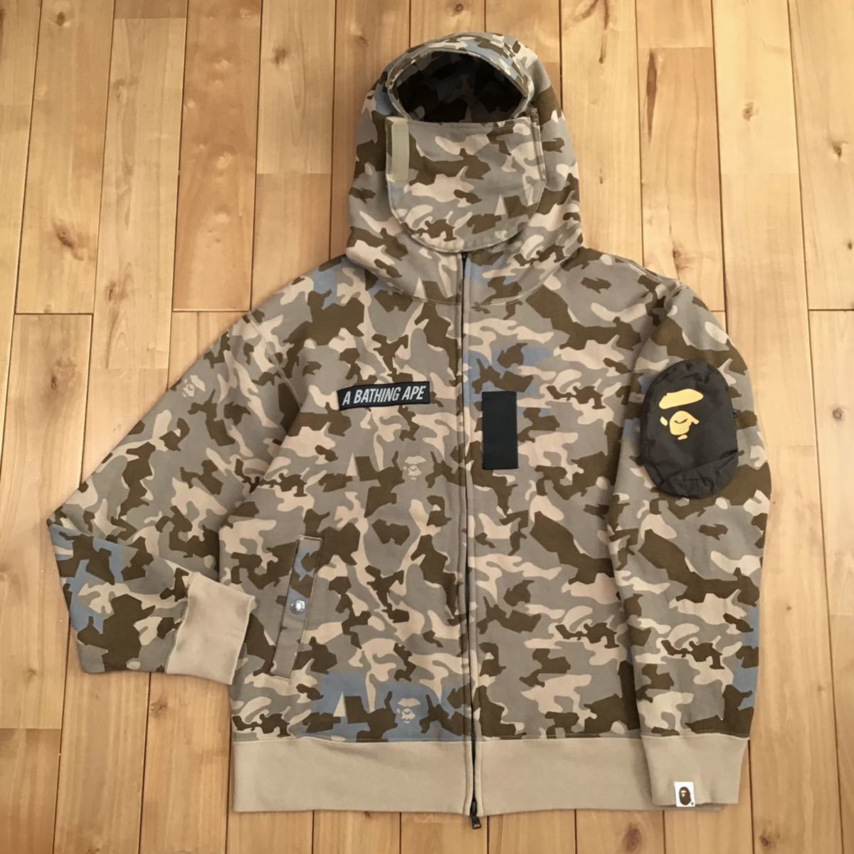 BAPE SAND CAMO MILITARY RELAXED FIT FULL ZIP MASK HOODIE Sサイズ a bathing ape エイプ ベイプ アベイシングエイプ パーカー i0504