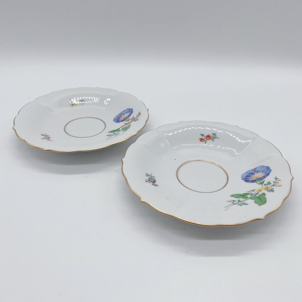 【Meissen】マイセン　ベーシックフラワー　カップ＆ソーサー　2客セット