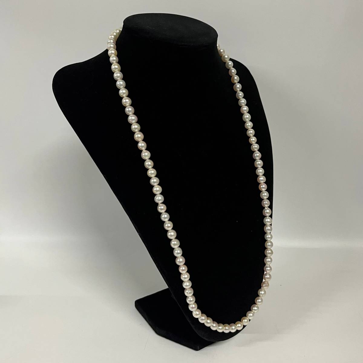 1円~【箱付】pearl house 本真珠 パール ネックレス レディースアクセサリー 留め具 SILVER 刻印入り 量目約84.8g 約8.4-8.6mm珠 G131525_画像4