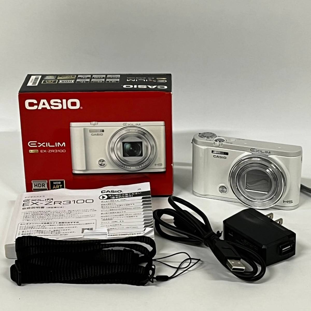 1円~【通電確認済】カシオ CASIO EXILM EX-ZR3100 25mm WIDE OPTICAL 12× f=5.4-64.8mm 1:2.8-6.3 デジタルカメラ 付属品あり G101521_画像1