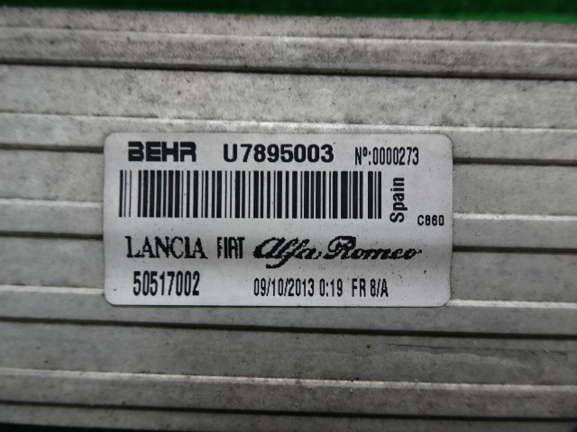 ☆アルファロメオ ジュリエッタ スポルティーバ・940141 2014年・インタークーラー・50517002 BEHR U7895003 即発送_画像5