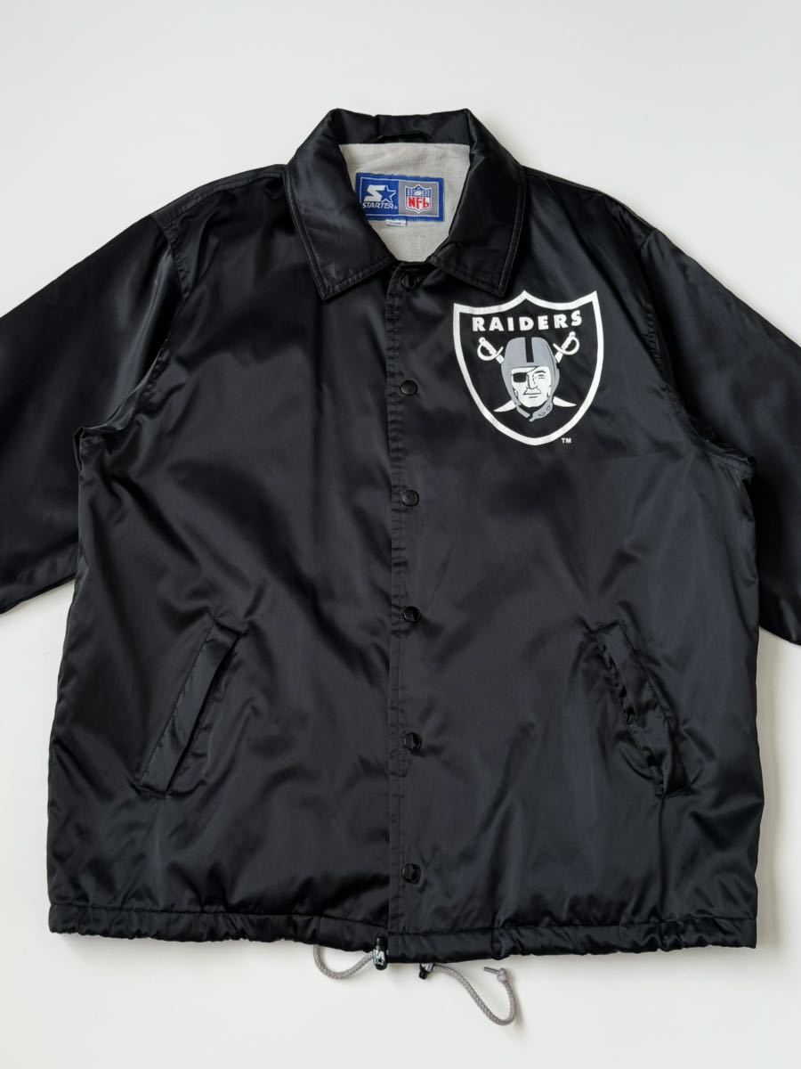 STARTER レイダース コーチジャケット NFL RAIDERS アワード スタジアム バーシティ ナイロン ジャケット スターター ブラック 黒 80s 90s_画像4