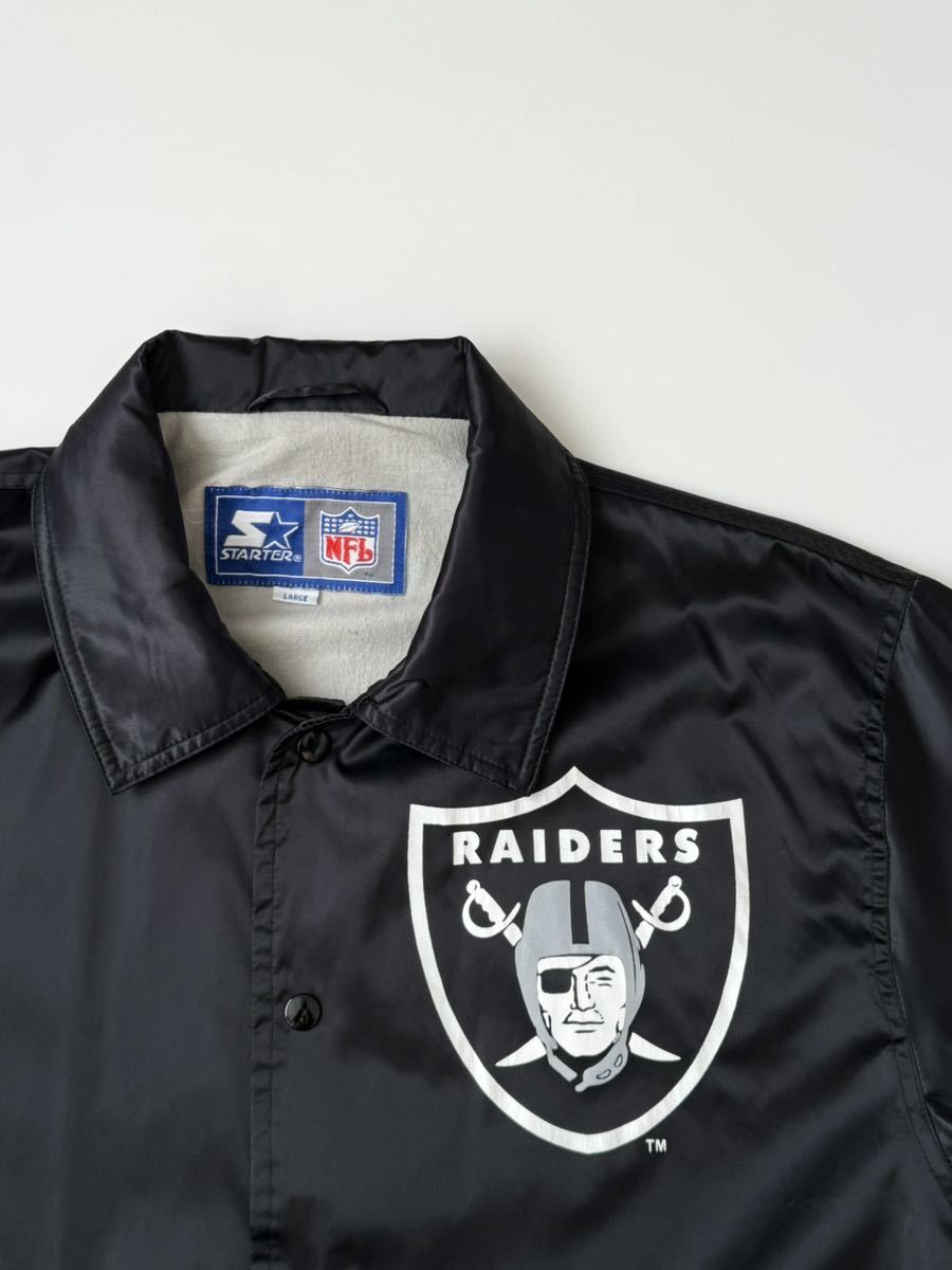 STARTER レイダース コーチジャケット NFL RAIDERS アワード スタジアム バーシティ ナイロン ジャケット スターター ブラック 黒 80s 90s_画像7