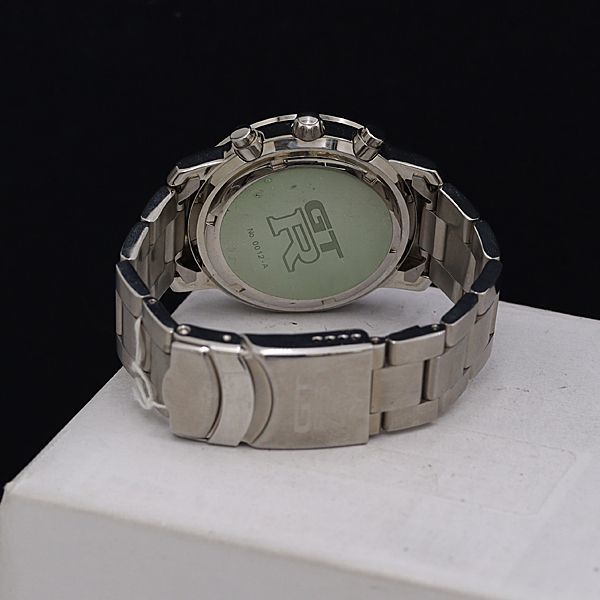 1円 稼動 良品 スカイライン QZ GTR デイト クロノグラフ 白文字盤 TLG メンズ腕時計 MTM 6881000_画像4