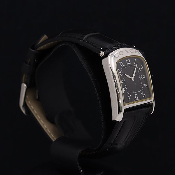 1円 稼動 コーチ QZ W522 黒文字盤 TLG レディース腕時計 MTM 6881000_画像2