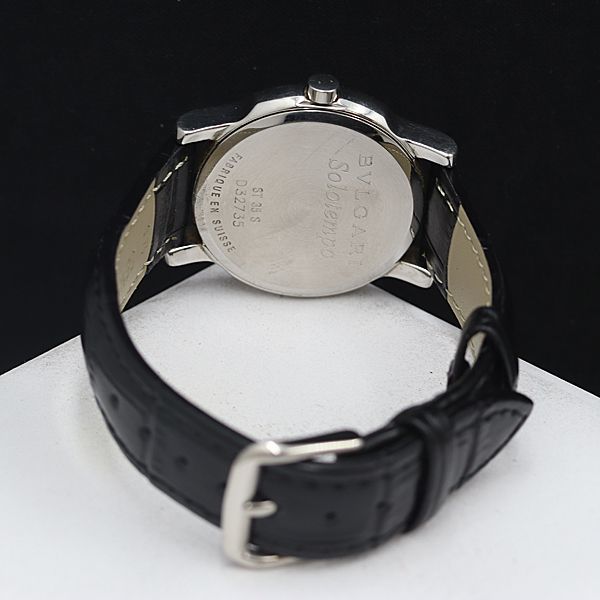 1円 ブルガリ ソロテンポ ST35S 黒文字盤 デイト D32735 QZ 1DIT メンズ腕時計 JNM 0235400_画像4