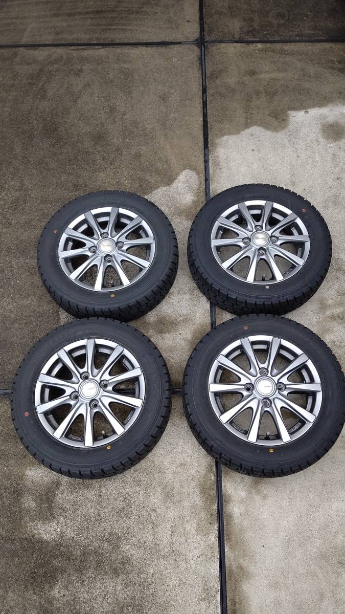 バリ山スタッドレス アルミセット 155/65R13 グッドイヤー アイスナビ7 製造年月日22年24週 平成19年式のオッティに使用 本州の方送料無料_画像1